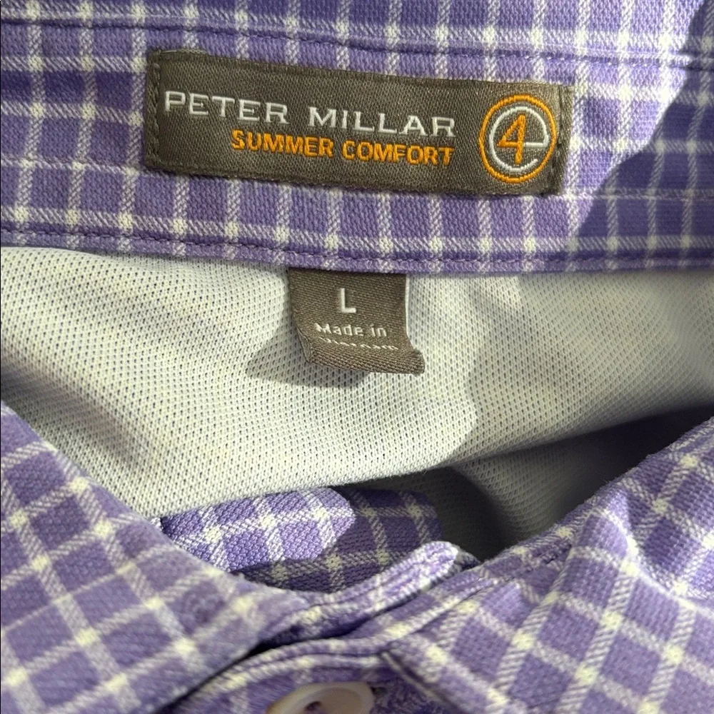 Peter Millar NORTHWOOD CLUB Embroidered Geometric SUMMER COMFORT L Golf Polo